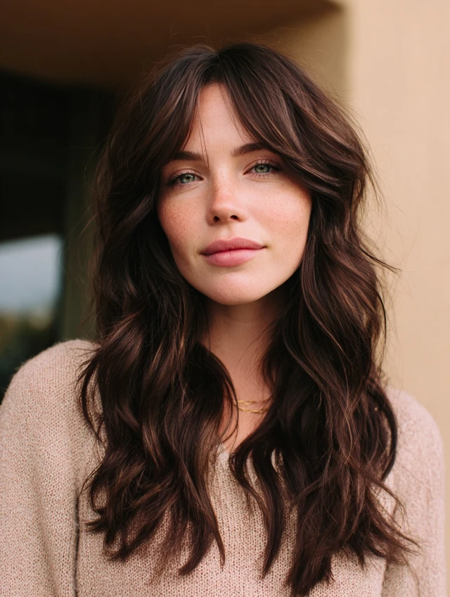 Natural Texture Spring Hairstyles For Wavy Hair With A Salt Spray Finish With A Relaxed Lived-In Wave, Curtain Pieces And Cool Ash Softness