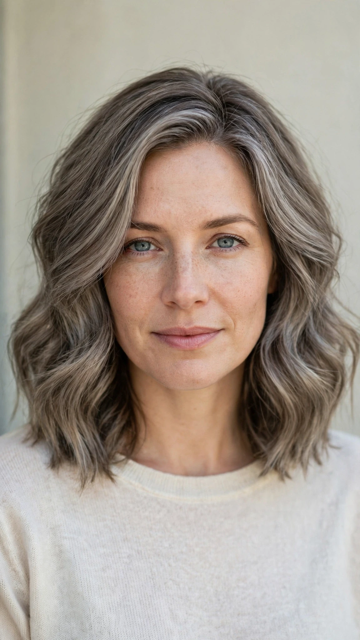 Natural Texture Spring Hairstyles For Wavy Hair With A Salt Spray Finish With A Polished Blowout, Blunt Ends With Soft Layers And Cool Ash Softness