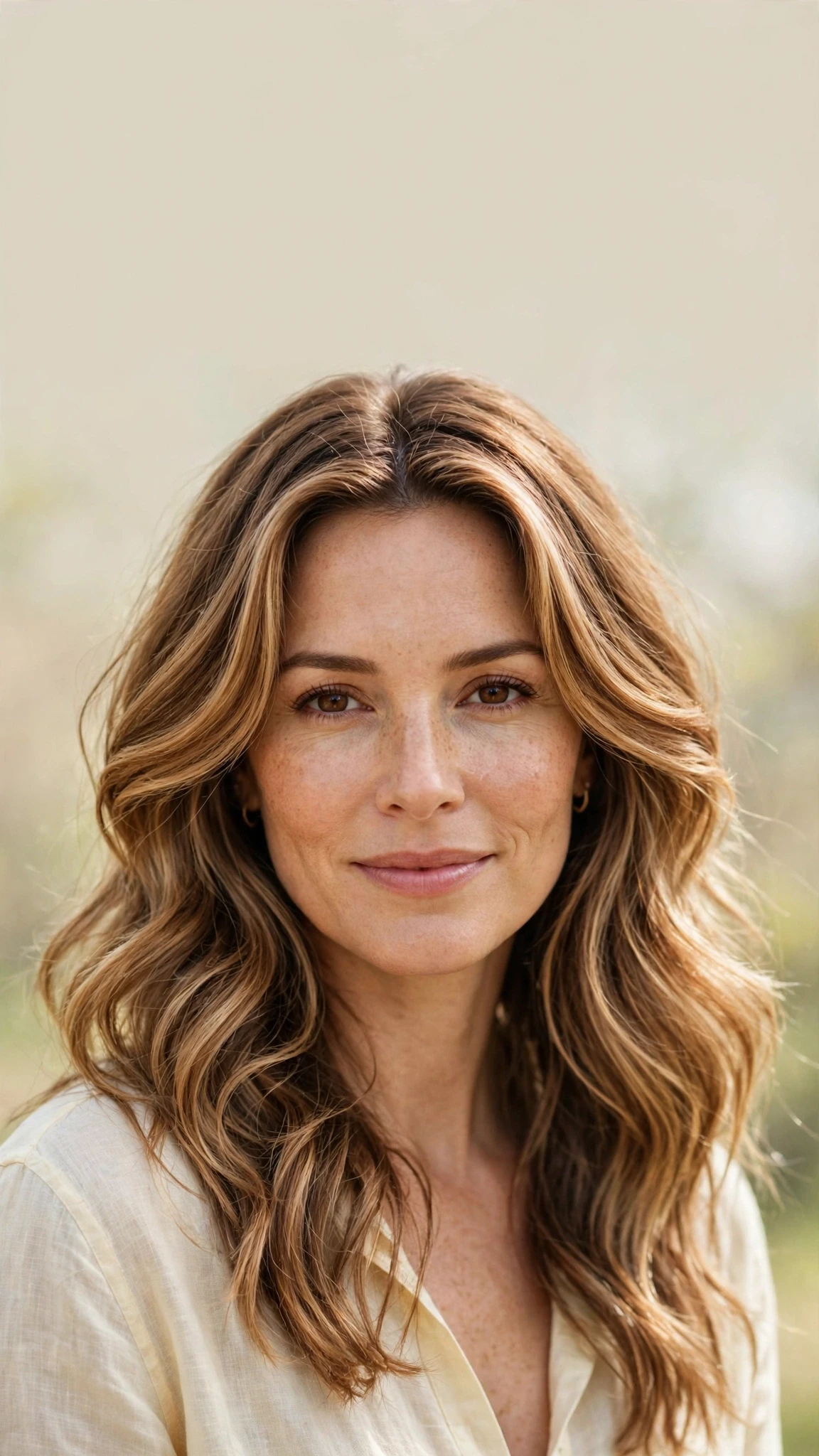 Natural Texture Spring Hairstyles For Wavy Hair With A Salt Spray Finish With A Polished Blowout, Long Soft Layers And Warm Caramel Tones