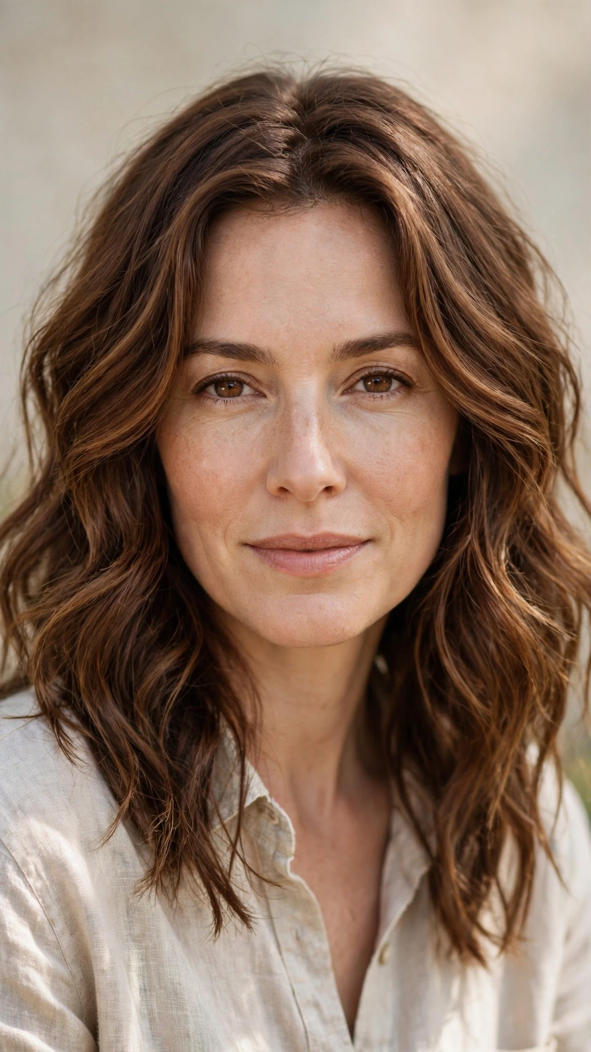 Natural Texture Spring Hairstyles With Air Dried Waves With Soft Waves, Face-Framing Layers And Warm Chestnut Warmth
