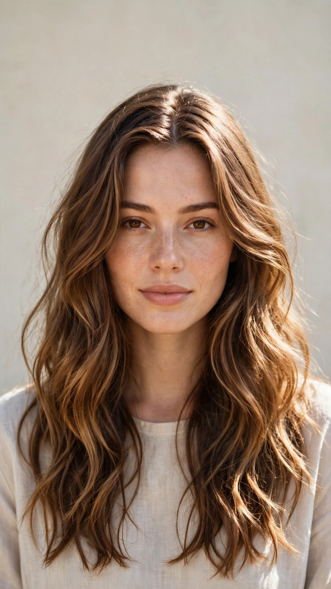 Natural Texture Spring Hairstyles With Air Dried Waves With Smooth Glossy Lengths, A Deep Side Part And Sunlit Dimension