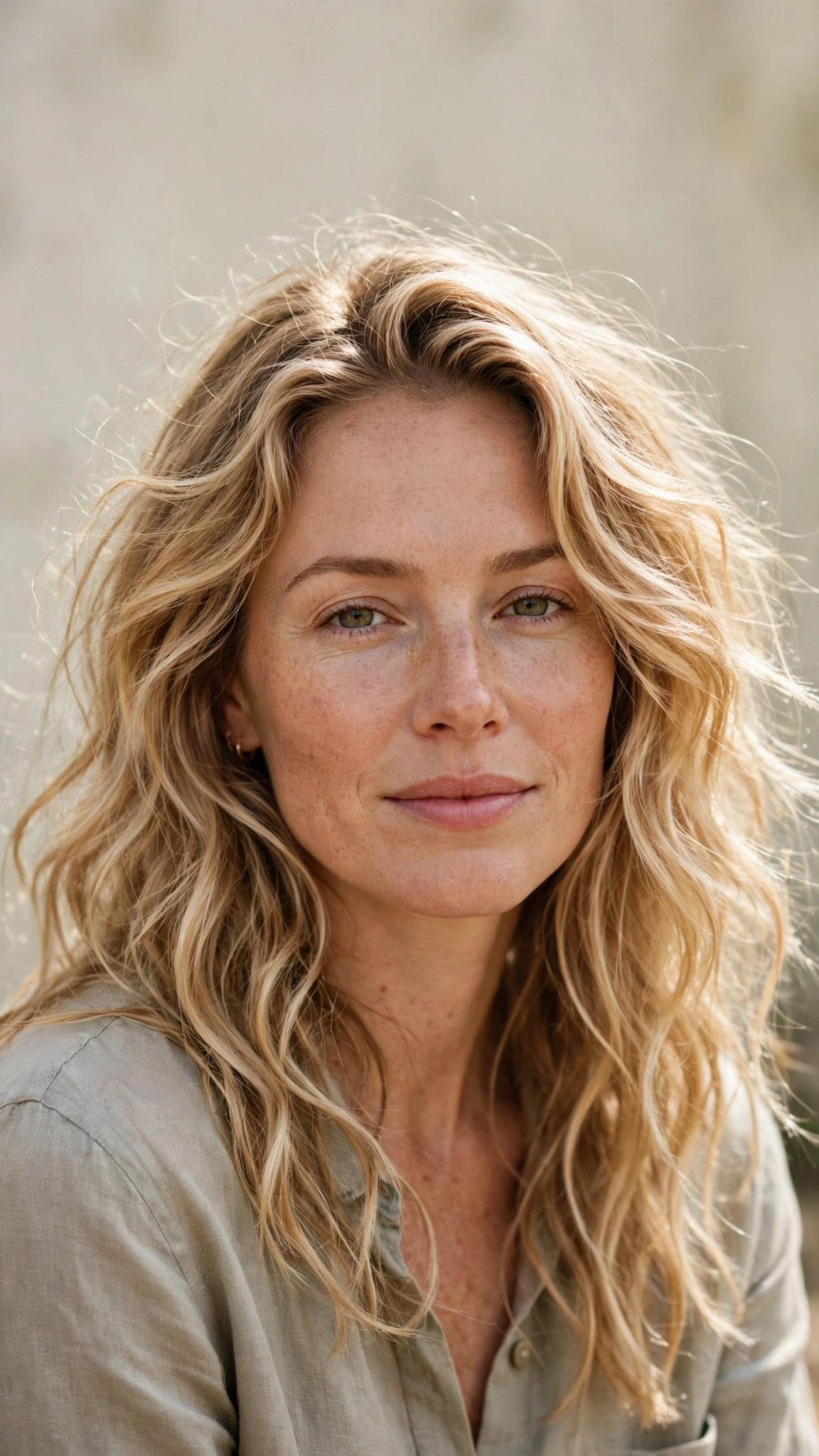 Natural Texture Spring Hairstyles With Air Dried Waves With A Relaxed Lived-In Wave, Wispy Pieces Around The Face And Honey Blonde Shine
