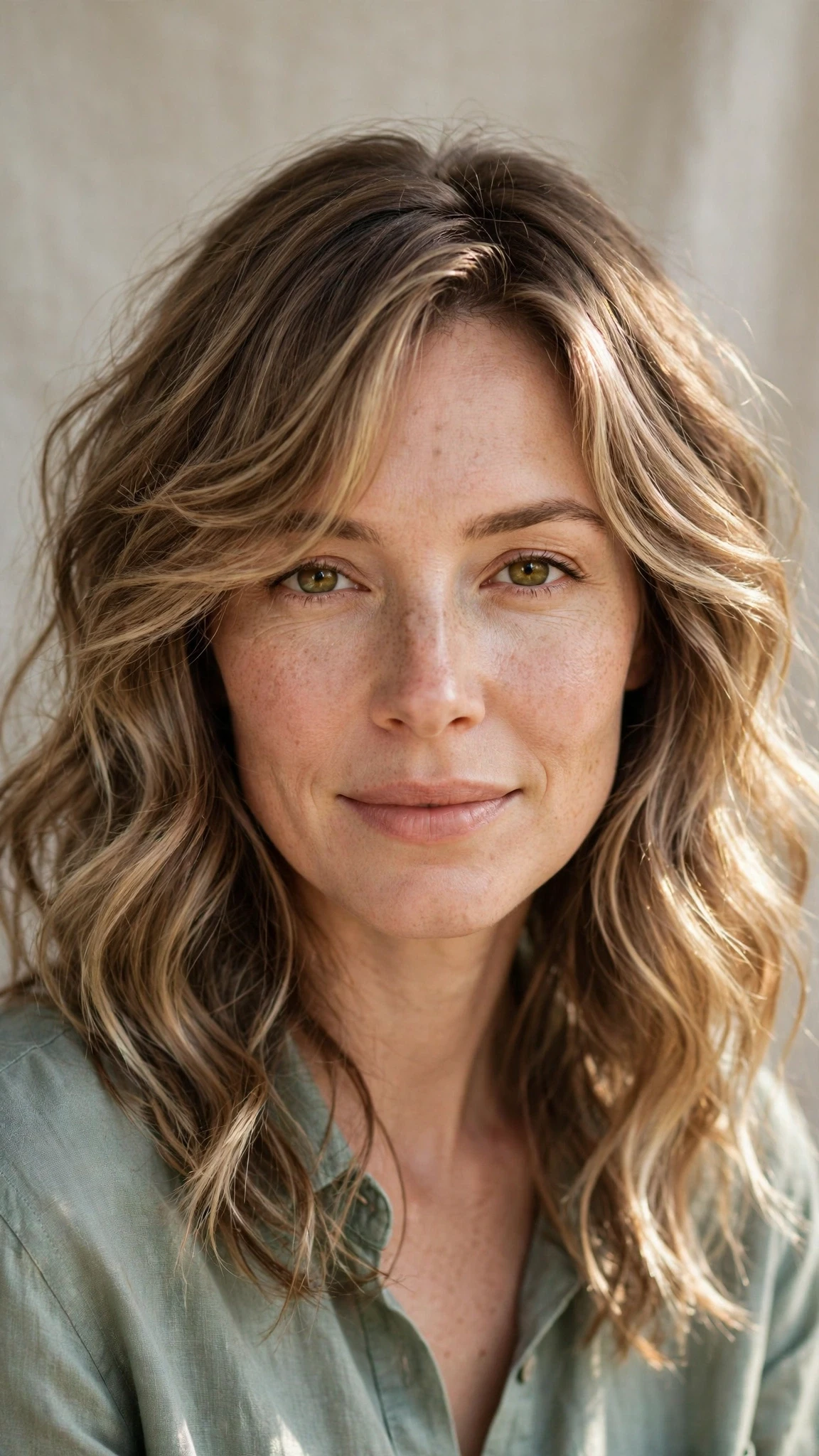 Natural Texture Spring Hairstyles With Air Dried Waves With Soft Waves, A Soft Side-Swept Fringe And Soft Golden Pieces