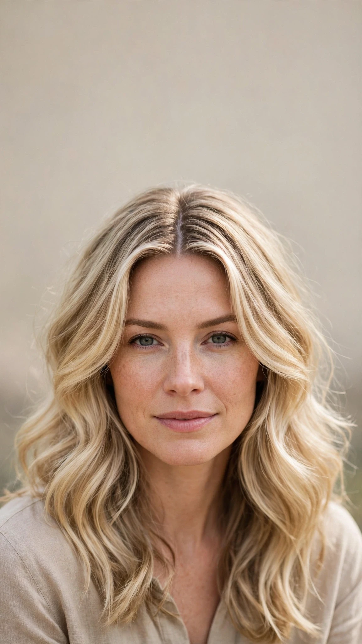 Natural Texture Spring Hairstyles With Air Dried Waves With A Polished Blowout, A Centre Part With Soft Layers And Delicate Blonde Dimension