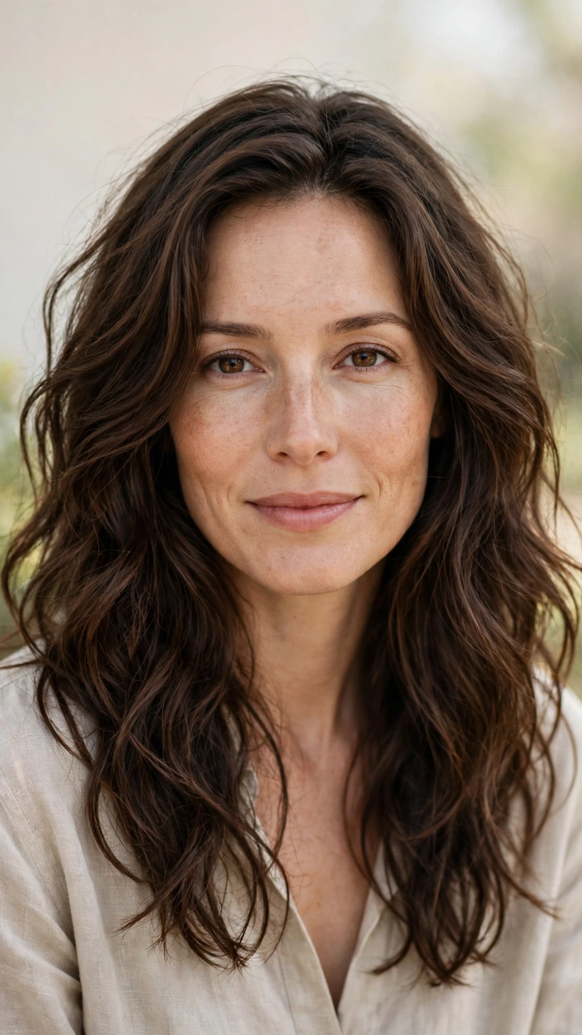 Natural Texture Spring Hairstyles With Air Dried Waves With A Relaxed Lived-In Wave, Subtle Internal Layers And Rich Chocolate Depth