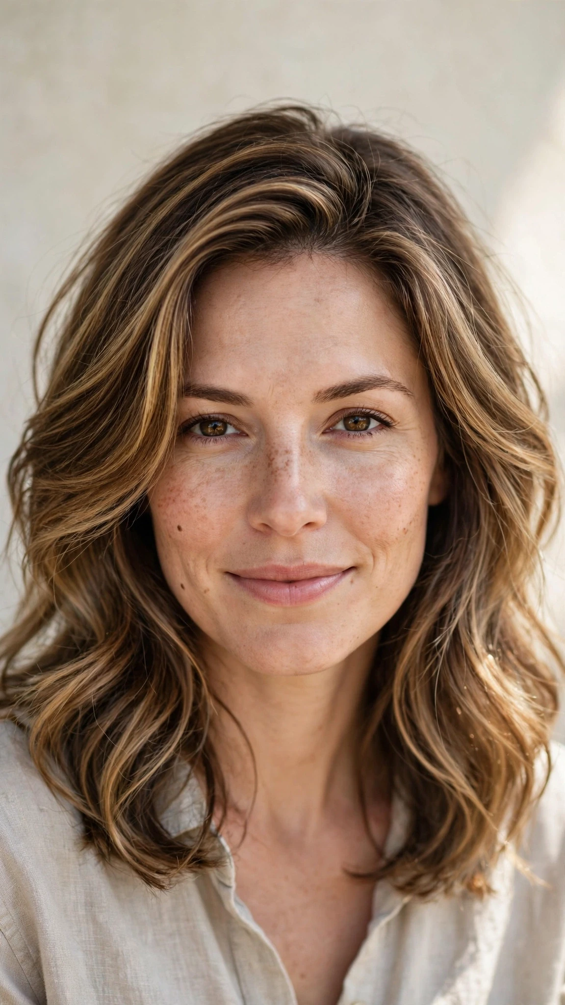 Natural Texture Spring Hairstyles With Air Dried Waves With A Polished Blowout, Blunt Ends With Soft Layers And Soft Golden Pieces