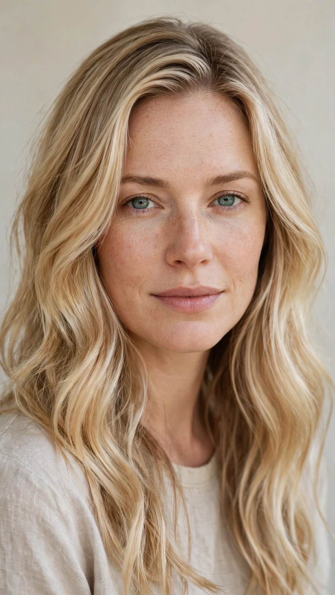 Natural Texture Spring Hairstyles With Air Dried Waves With Smooth Glossy Lengths, A Deep Side Part And Delicate Blonde Dimension