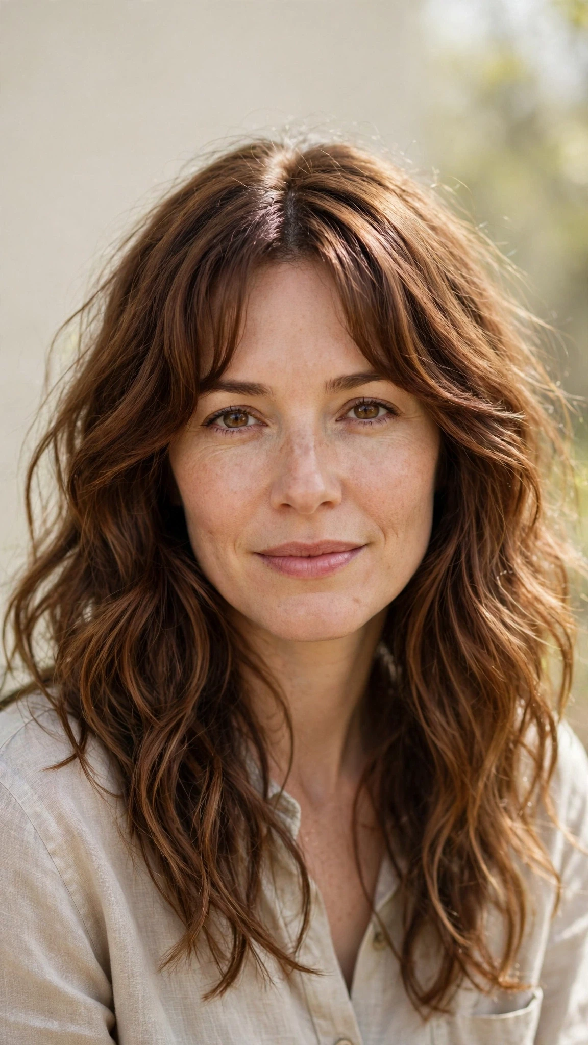 Natural Texture Spring Hairstyles With Air Dried Waves With A Relaxed Lived-In Wave, Curtain Pieces And Warm Chestnut Warmth