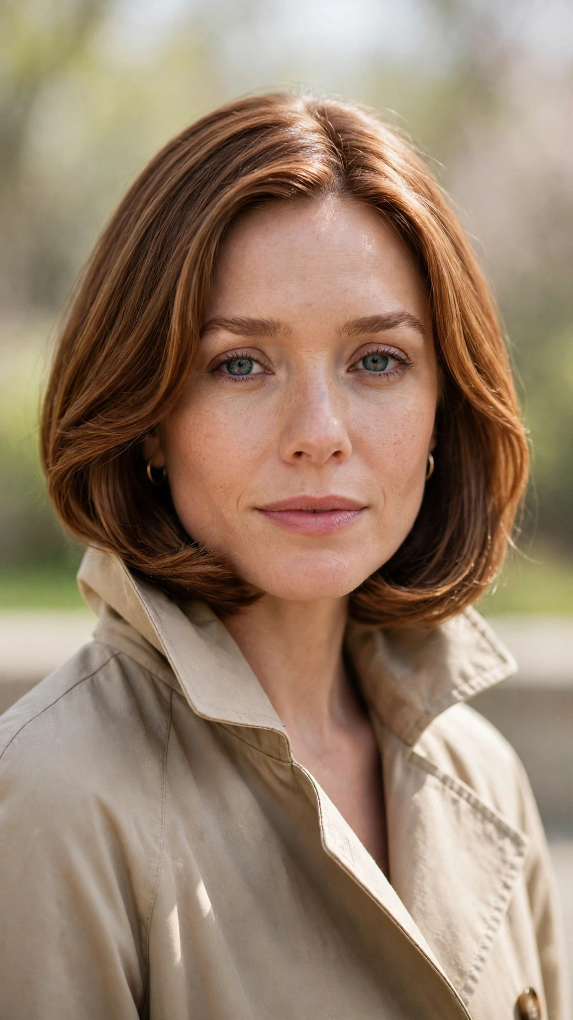 Olsen Tuck Hairstyles For Spring With A Sleek Bob And Minimal Styling With A Polished Blowout, Curtain Pieces And Warm Chestnut Warmth
