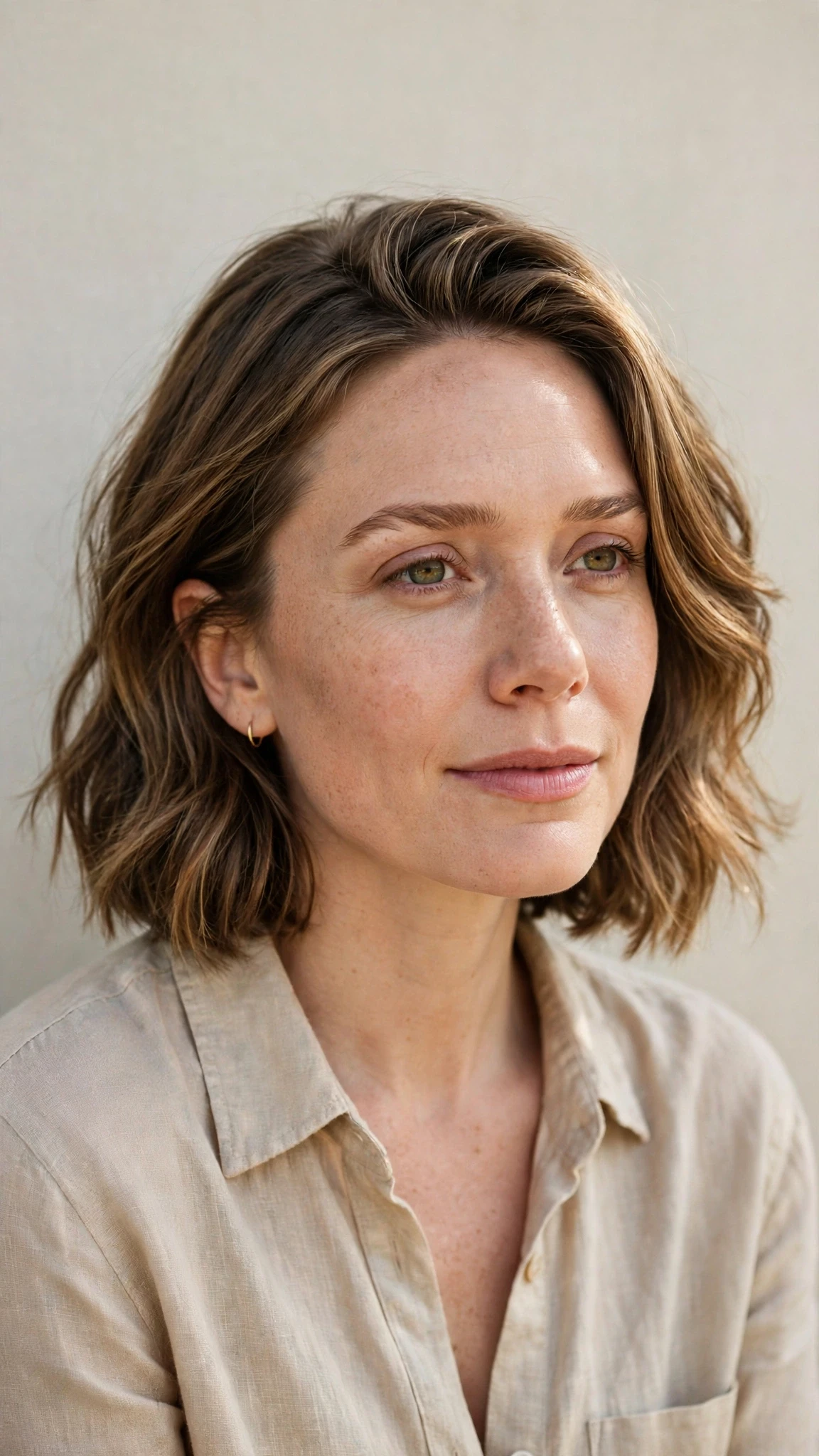 Olsen Tuck Hairstyles For Spring With A Sleek Bob And Minimal Styling With A Relaxed Lived-In Wave, Long Soft Layers And Sunlit Dimension