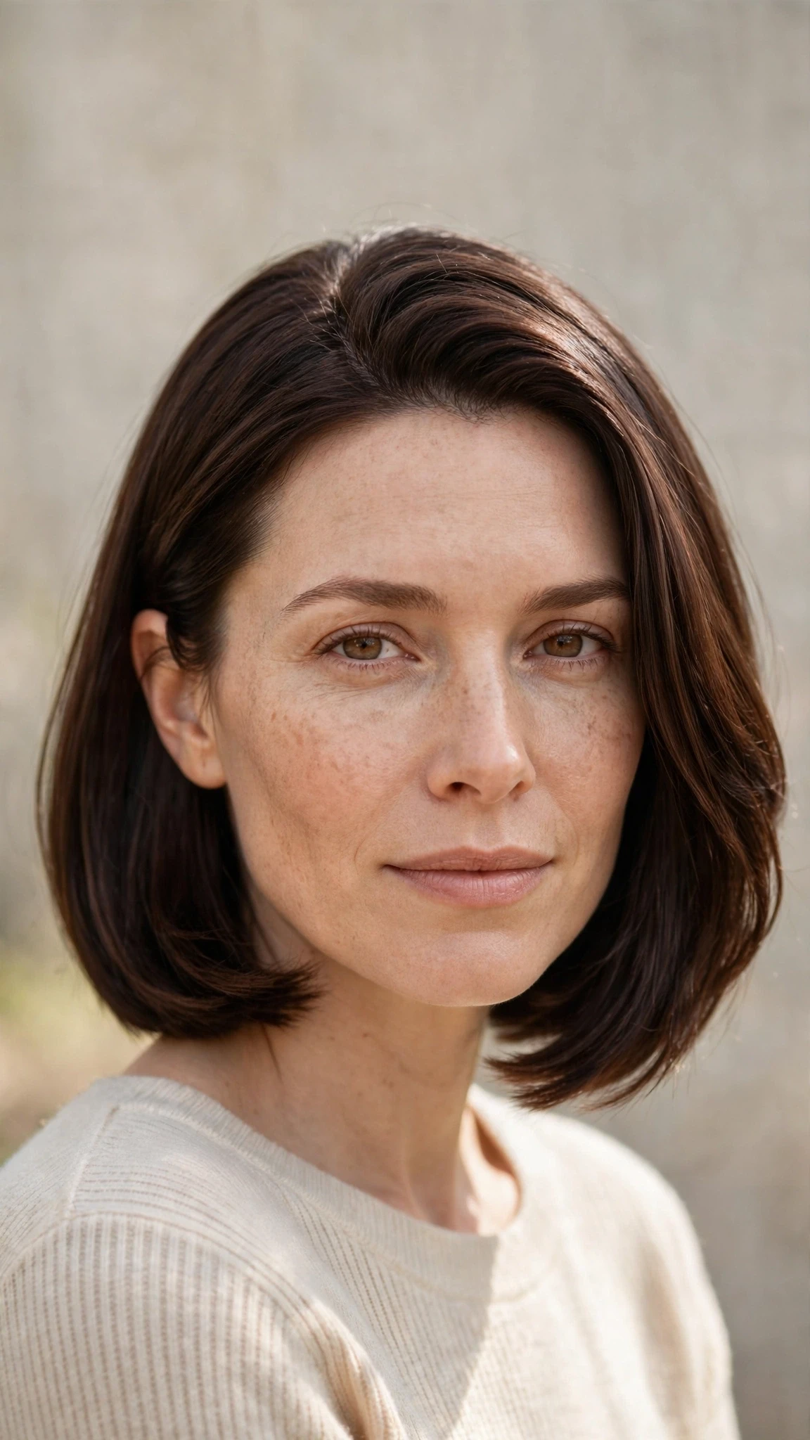 Olsen Tuck Hairstyles For Spring With A Sleek Bob And Minimal Styling With A Polished Blowout, Subtle Internal Layers And Rich Chocolate Depth
