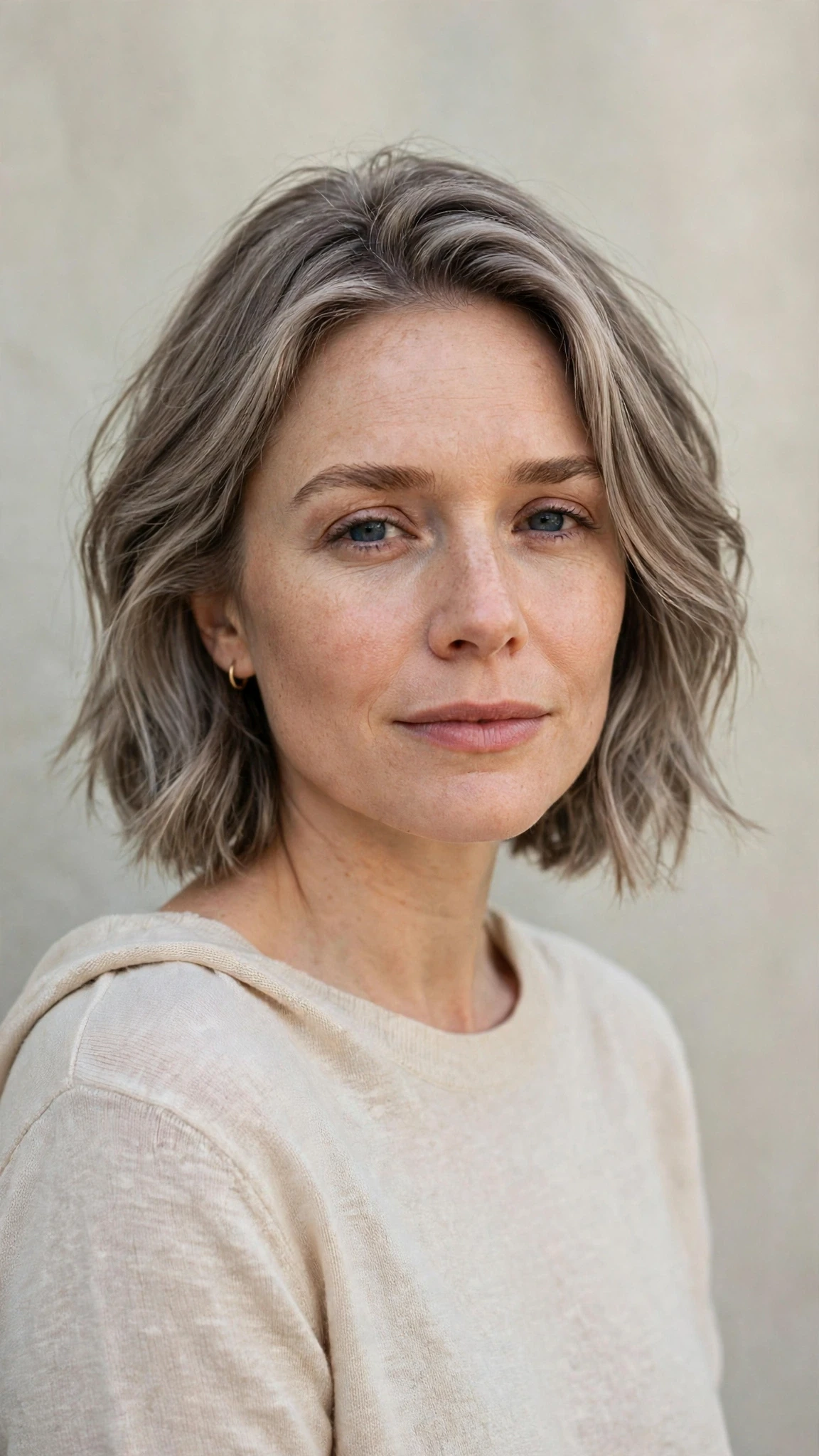 Olsen Tuck Hairstyles For Spring With A Sleek Bob And Minimal Styling With A Relaxed Lived-In Wave, Long Soft Layers And Cool Ash Softness