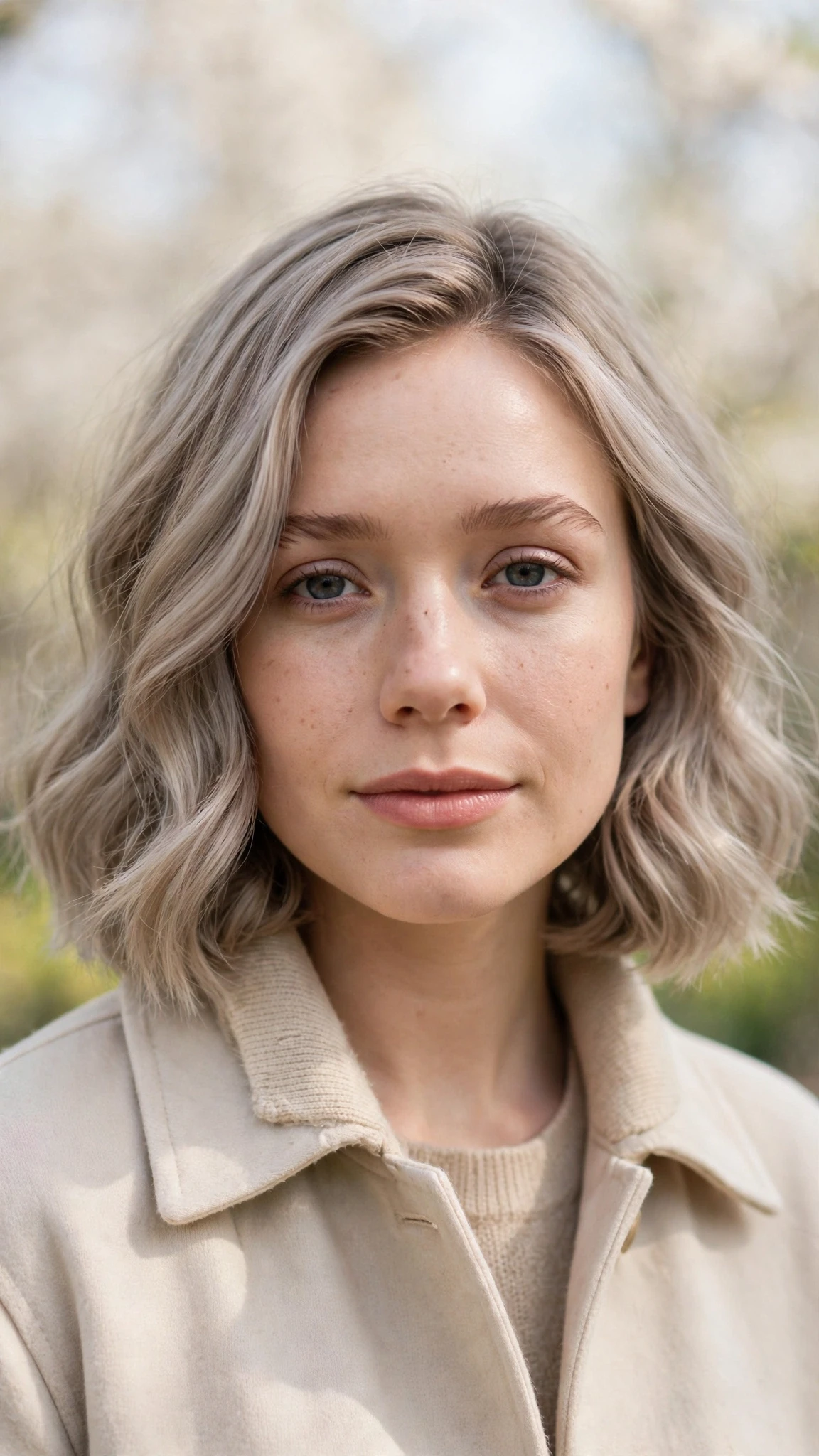 Olsen Tuck Hairstyles For Spring With A Sleek Bob And Minimal Styling With Soft Waves, Feathered Ends And Cool Ash Softness