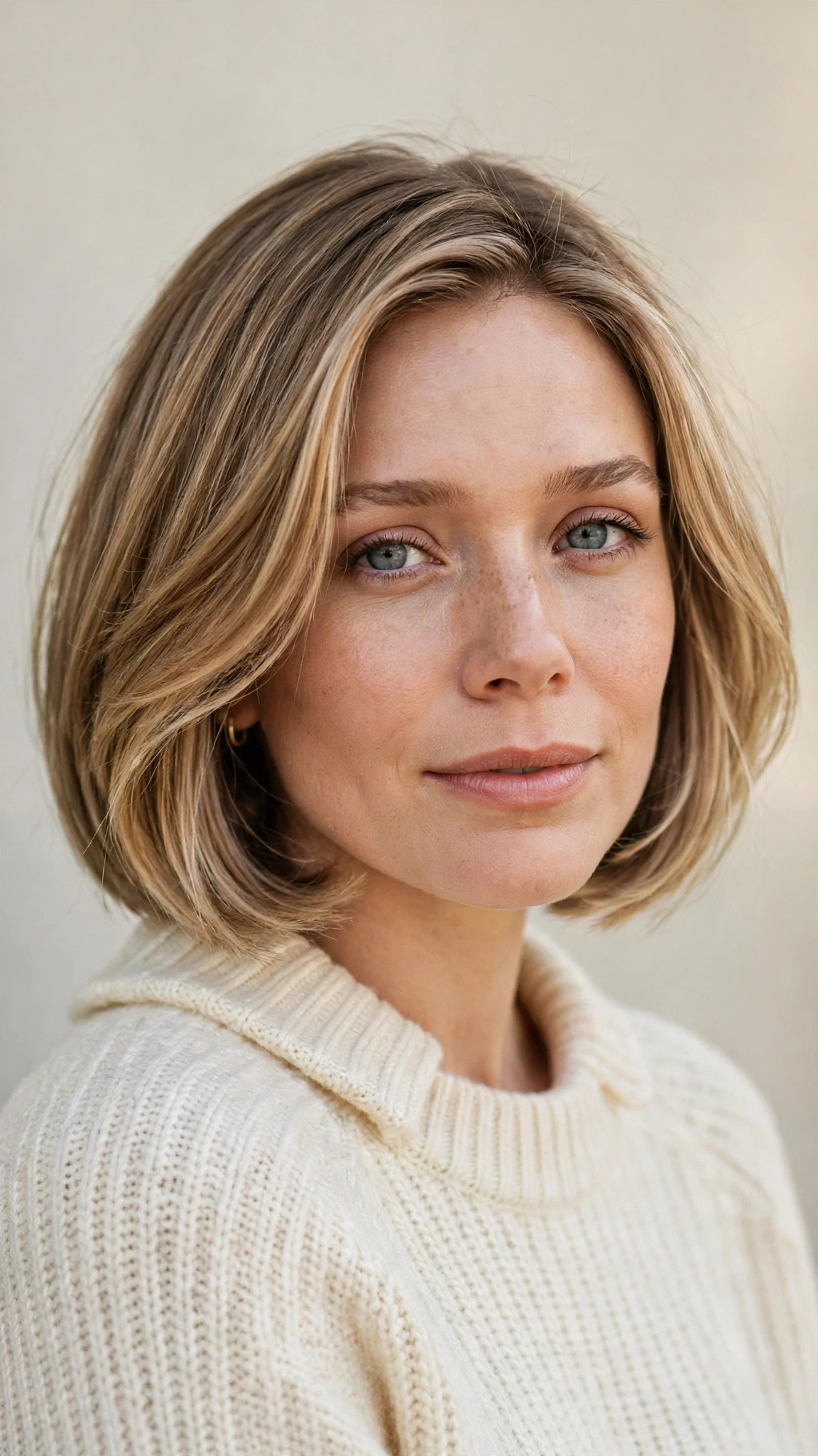 Olsen Tuck Hairstyles For Spring With A Sleek Bob And Minimal Styling With A Polished Blowout, Wispy Pieces Around The Face And Soft Golden Pieces