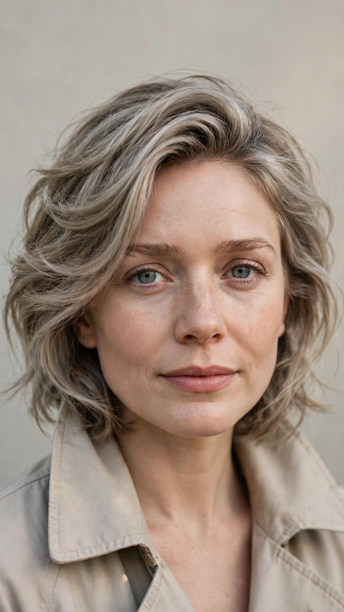 Olsen Tuck Hairstyles For Spring With Hair Tucked Behind The Ears With Gentle Tousled Texture, Graduated Layers And Cool Ash Softness