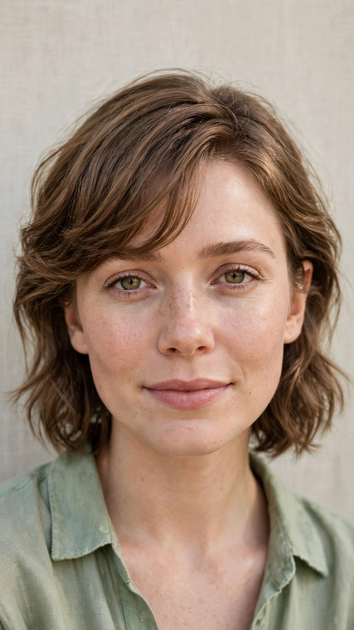 Olsen Tuck Hairstyles For Spring With Hair Tucked Behind The Ears With Gentle Tousled Texture, A Soft Side-Swept Fringe And A Glossy Shine Finish