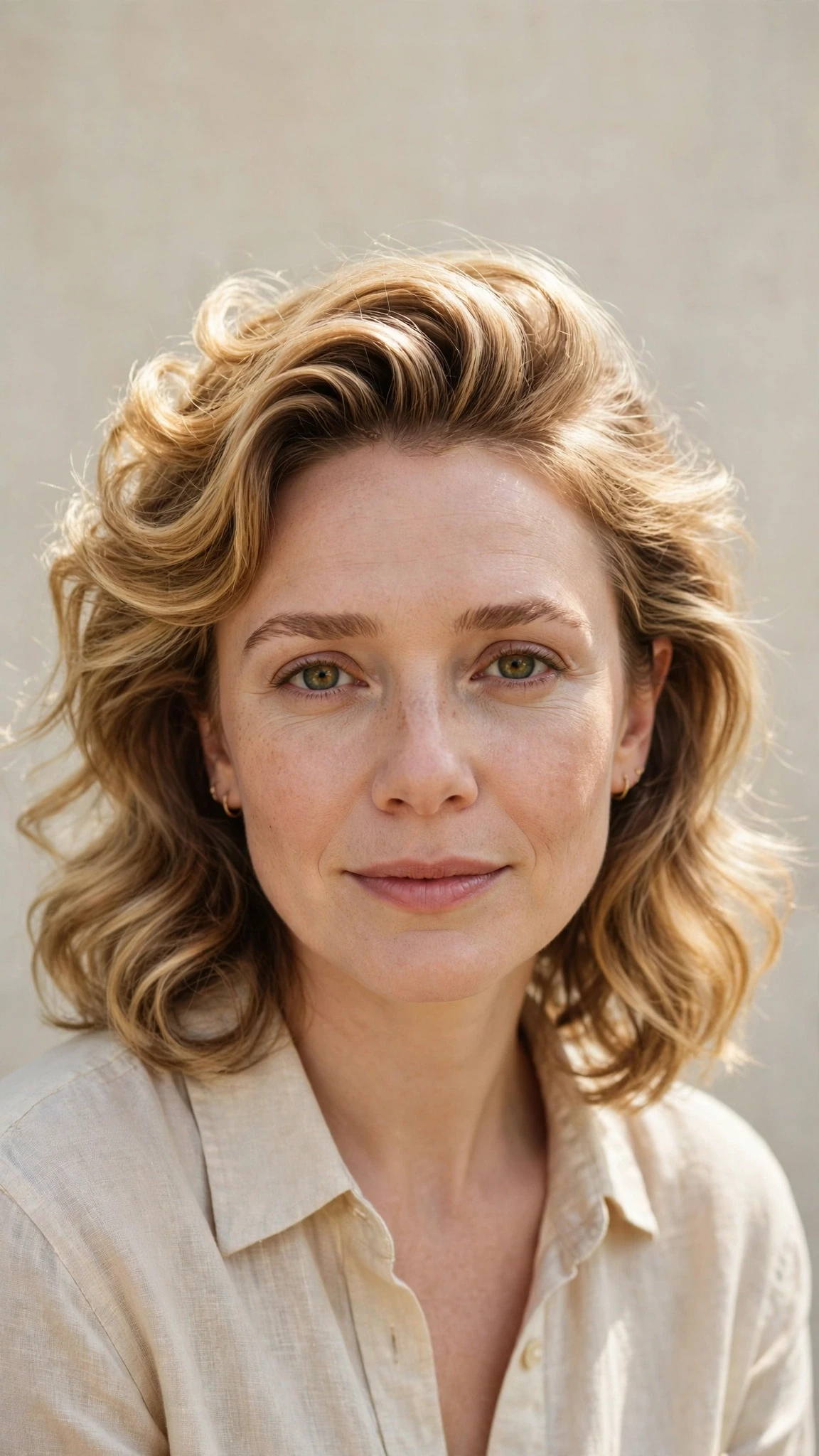 Olsen Tuck Hairstyles For Spring With Hair Tucked Behind The Ears With Bouncy Volume At The Roots, Feathered Ends And Soft Golden Pieces