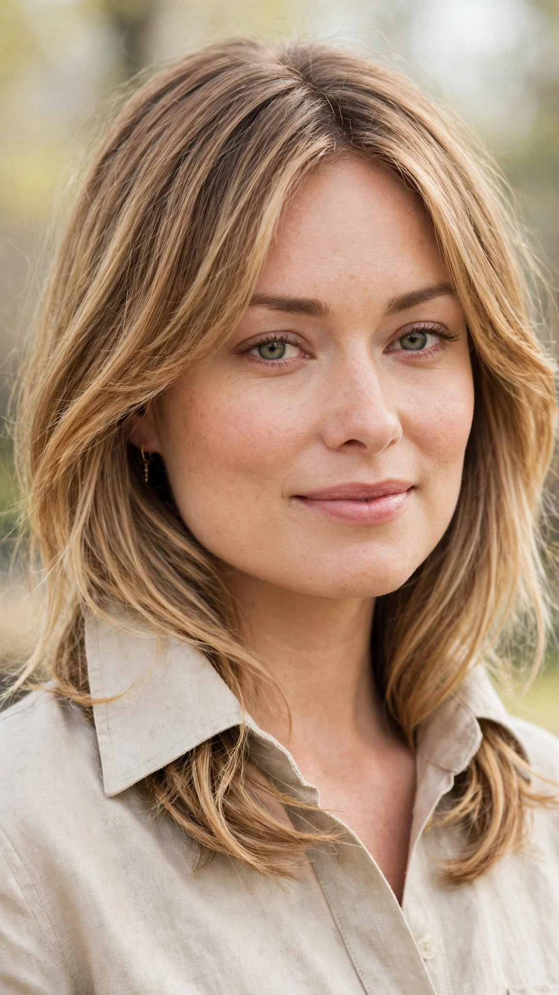 18 Olsen tuck hairstyles for spring with layered hair tucked into a collar That Are Chic, Fresh and Flattering 2 Olsen Tuck Hairstyles For Spring With Layered Hair Tucked Into A Collar With Delicate Natural Movement, Subtle Internal Layers And Honey Blonde Shine