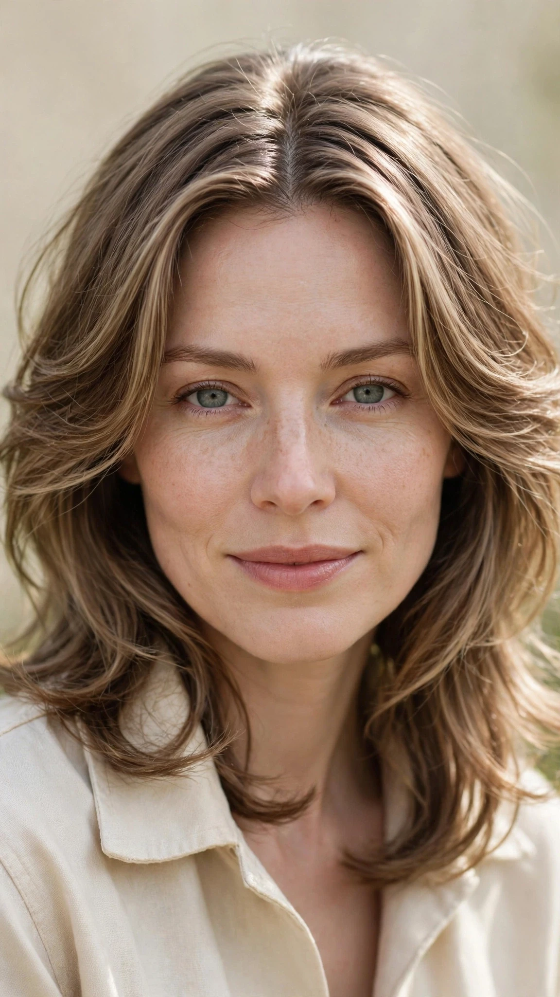 18 Olsen tuck hairstyles for spring with layered hair tucked into a collar That Are Chic, Fresh and Flattering 4 Olsen Tuck Hairstyles For Spring With Layered Hair Tucked Into A Collar With Airy Feathered Movement, A Centre Part With Soft Layers And A Glossy Shine Finish