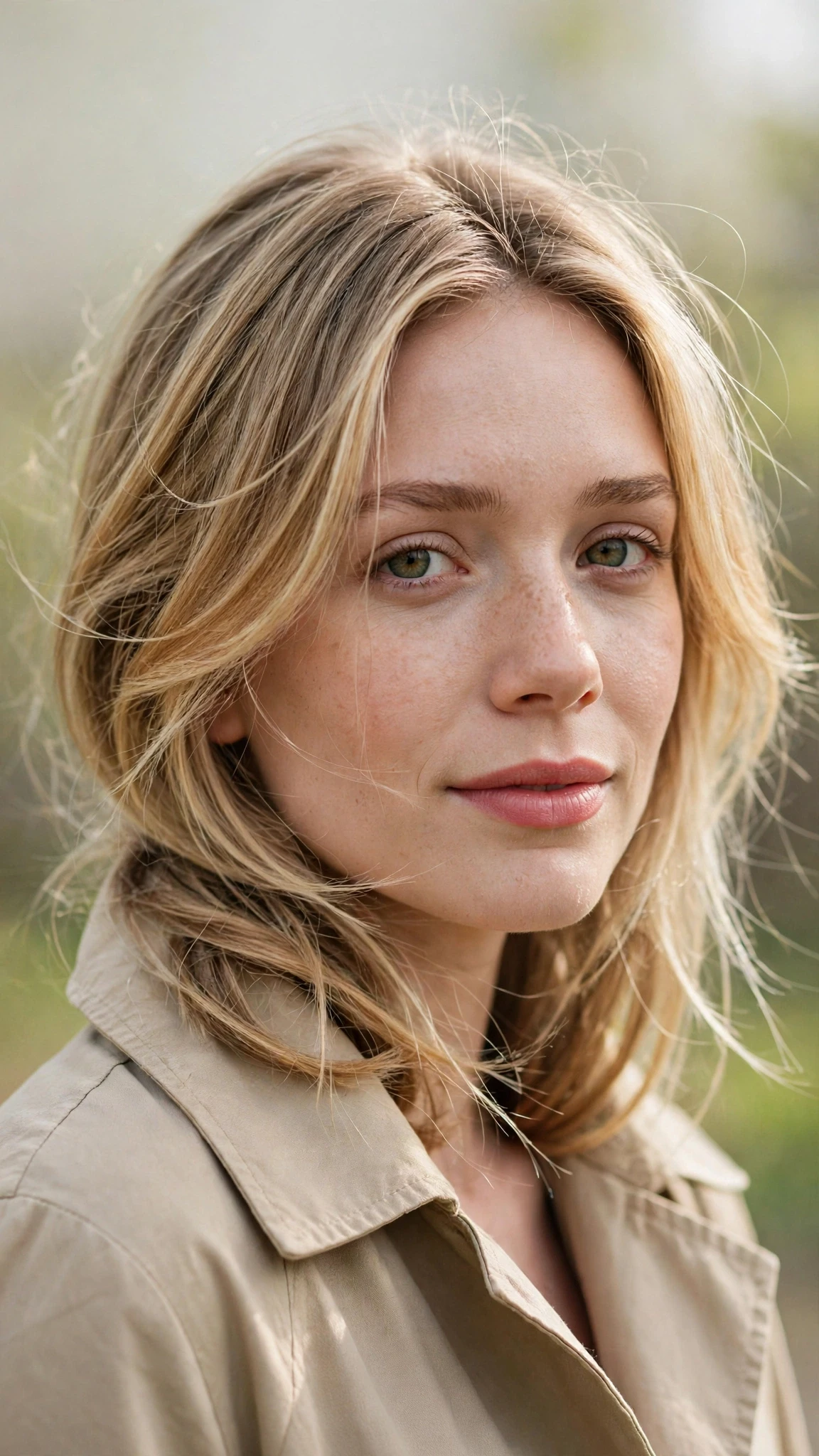 18 Olsen tuck hairstyles for spring with layered hair tucked into a collar That Are Chic, Fresh and Flattering 6 Olsen Tuck Hairstyles For Spring With Layered Hair Tucked Into A Collar With Delicate Natural Movement, Wispy Pieces Around The Face And Soft Golden Pieces