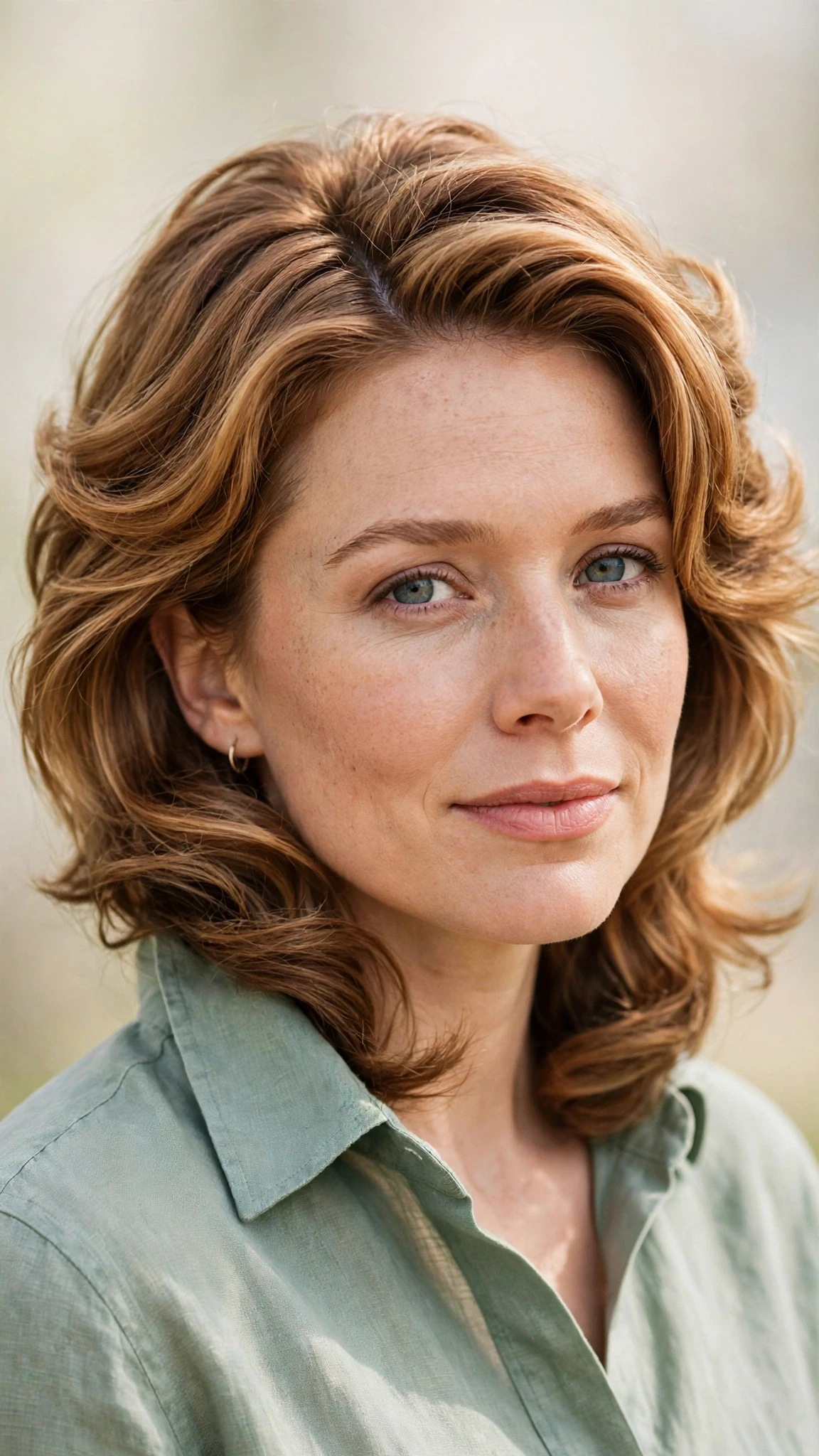 18 Olsen tuck hairstyles for spring with layered hair tucked into a collar That Are Chic, Fresh and Flattering 9 Olsen Tuck Hairstyles For Spring With Layered Hair Tucked Into A Collar With Bouncy Volume At The Roots, A Deep Side Part And Warm Caramel Tones