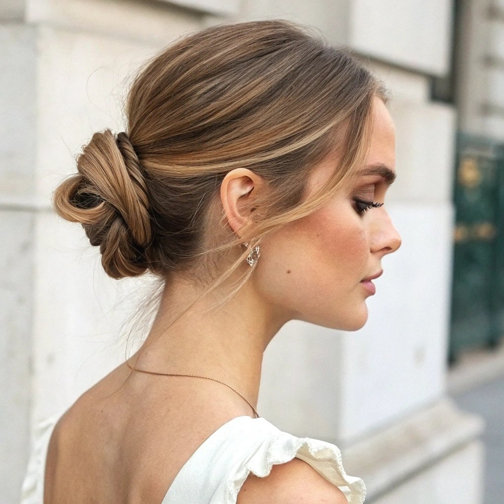 Side-Swept Low Bun