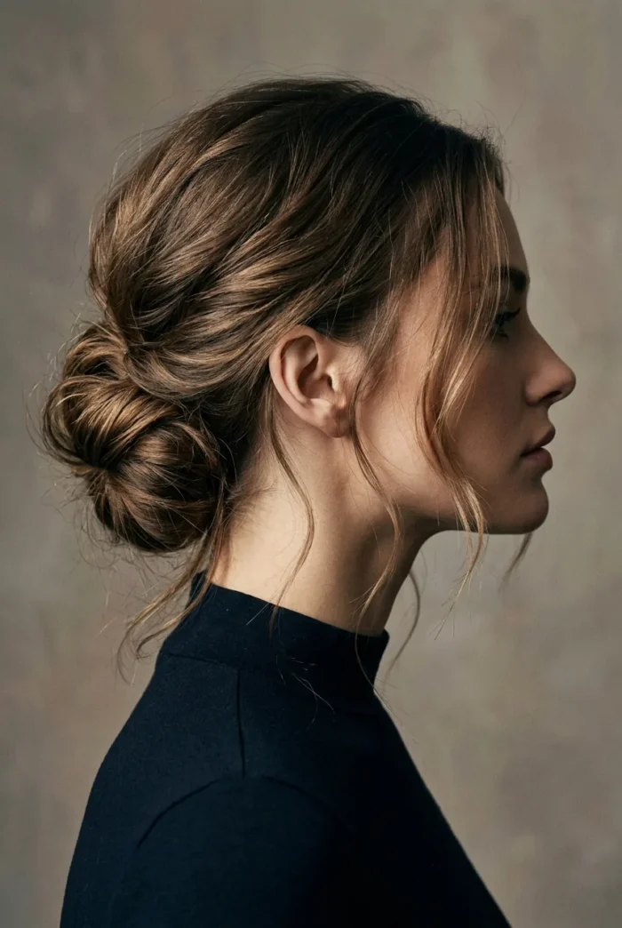 Low Bun with Soft Waves