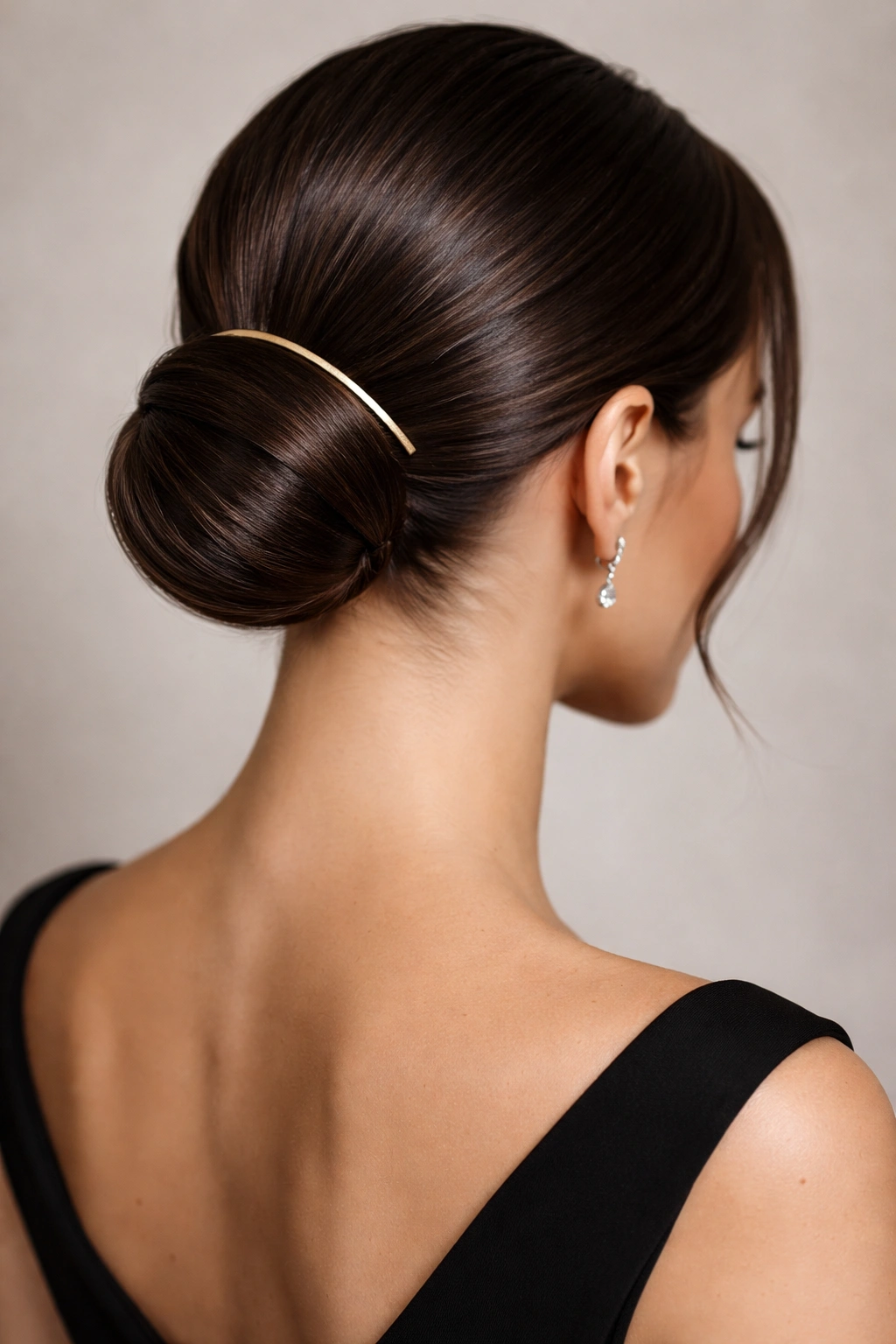 Low Bun Secured with Hair Pins