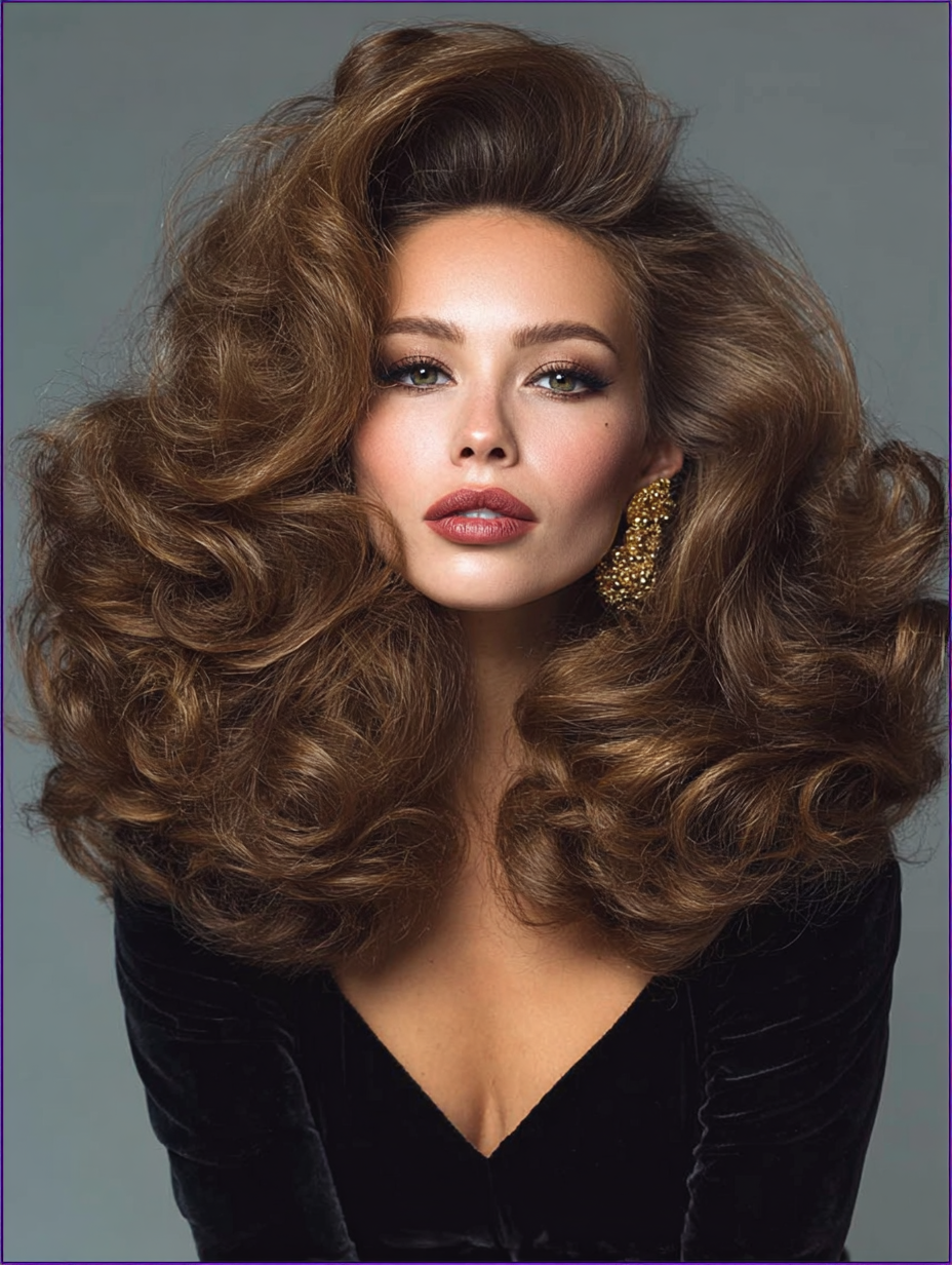 Glamorous Evening Curls with a Deep Side Part