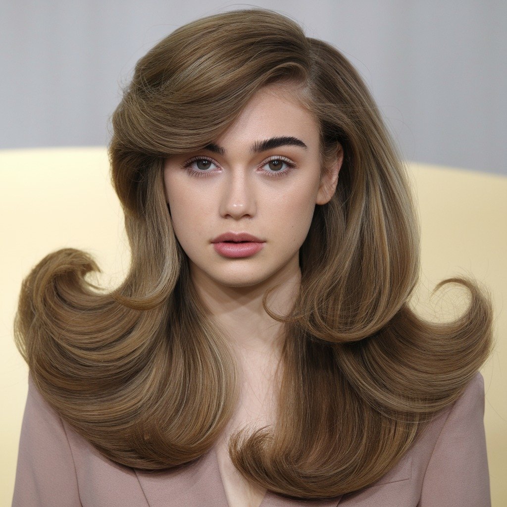 Classic Salon Blowout Curls with a Brushed-Out Finish