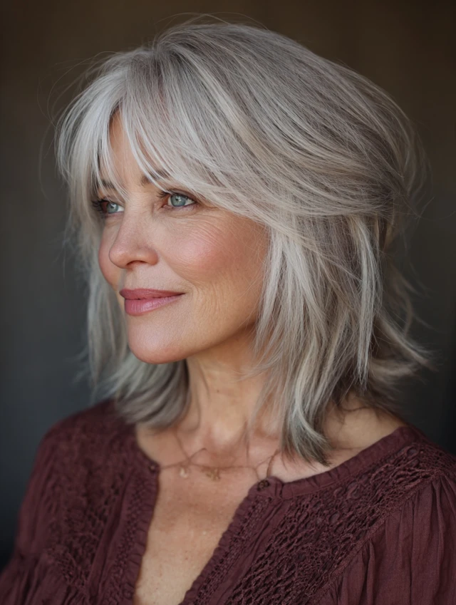 Shoulder-Length Smooth Blowout With Curtain Layers