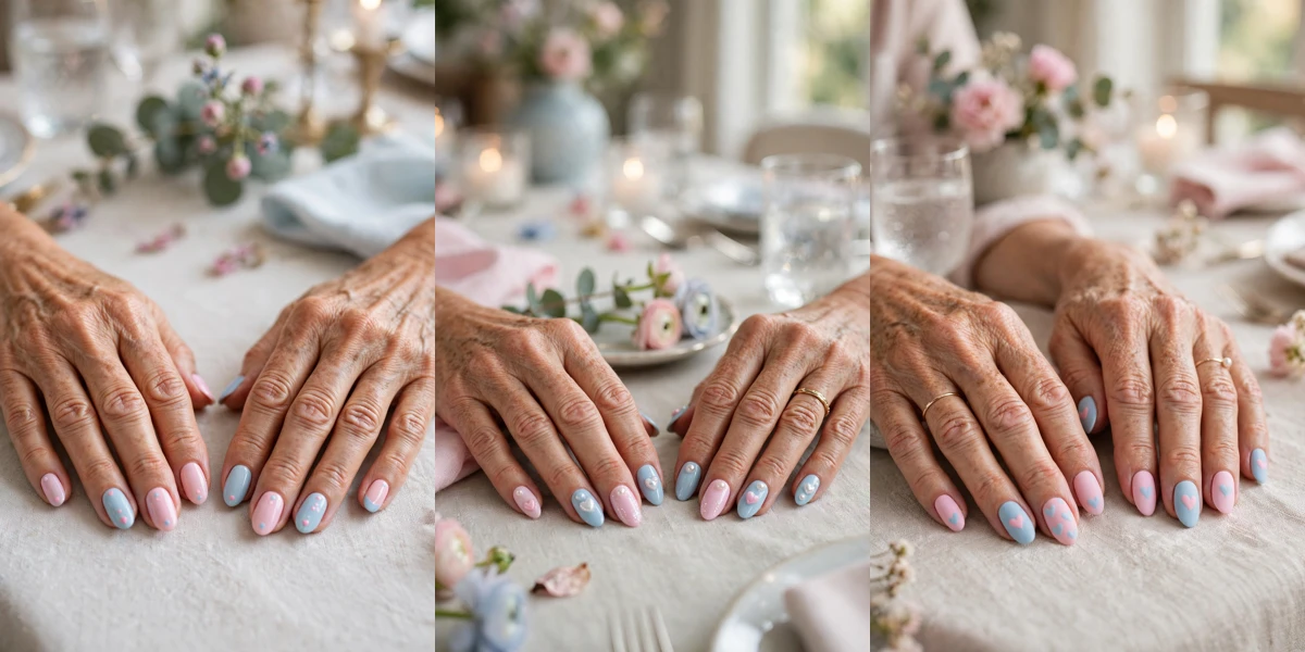 25 Pastel Pink and Blue Valentine Nails for Women over 50 for Dinner Parties That Are Chic, Pretty and Easy to Wear