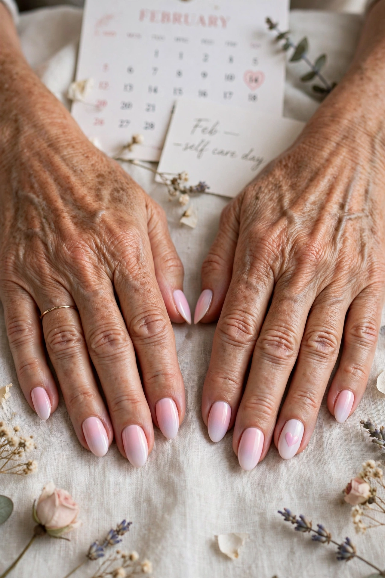 18 Pastel Valentine Accent Nails for Women over 50 for February Dates That Are Chic, Pretty and Easy to Wear 8 Pastel Pink Pastel Valentine Accent Nails in Almond Shape with a Soft Ombré Fade