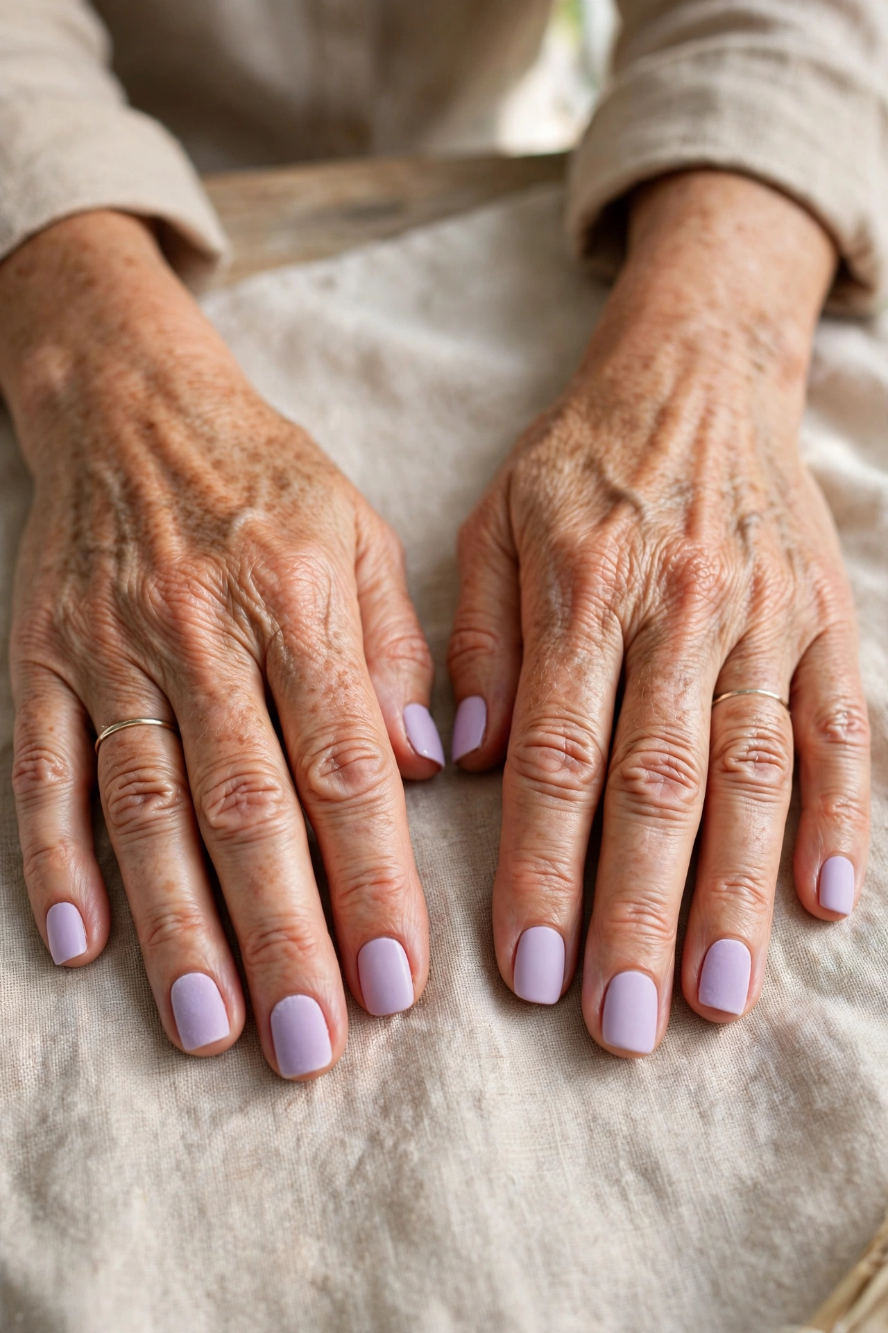 Pastel Lilac Pastel Valentine Short Nails in Short Square Shape with a Velvet Matte Finish