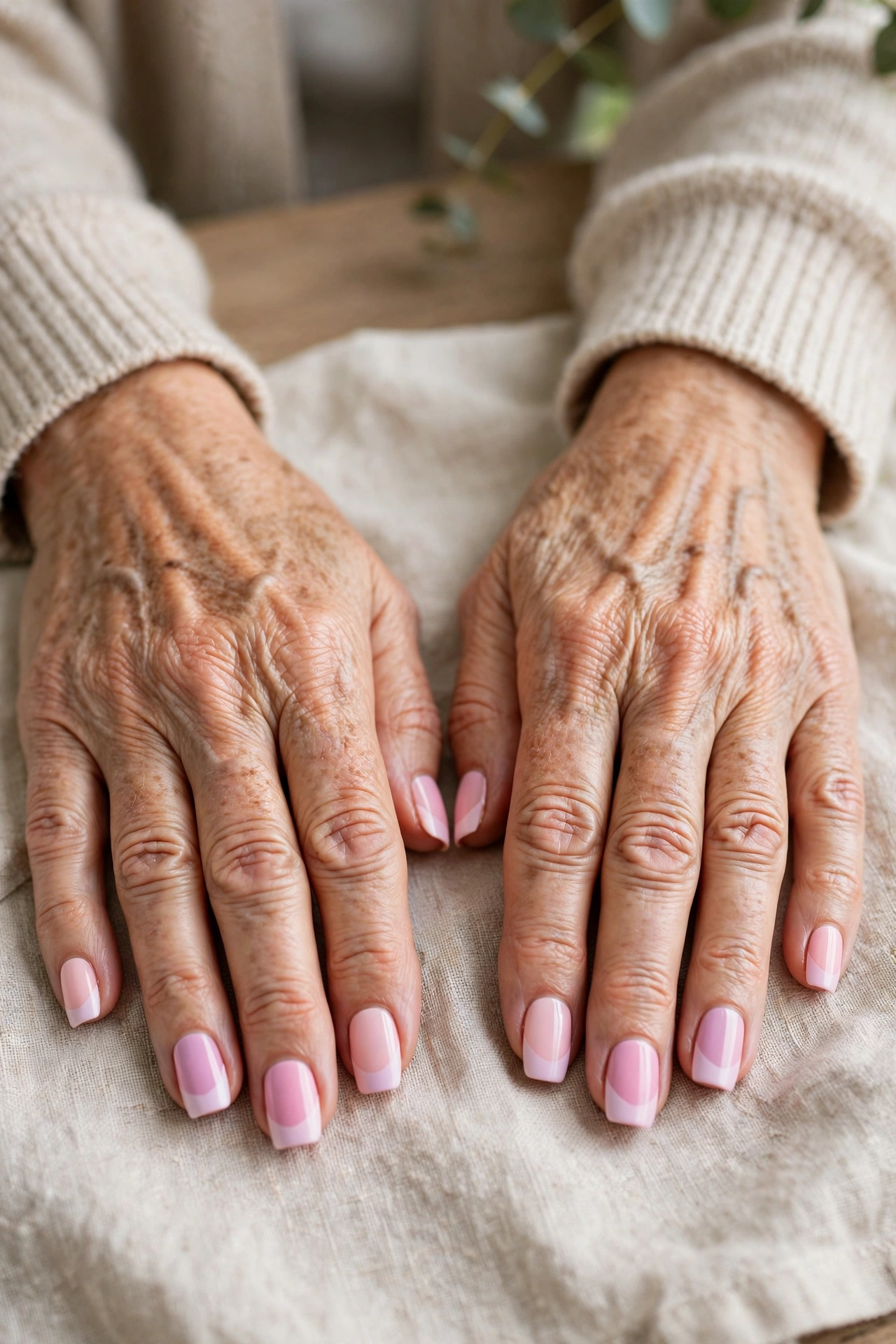 Pastel Pink Pastel Valentine Short Nails in Coffin Shape with a Two-Tone Finish