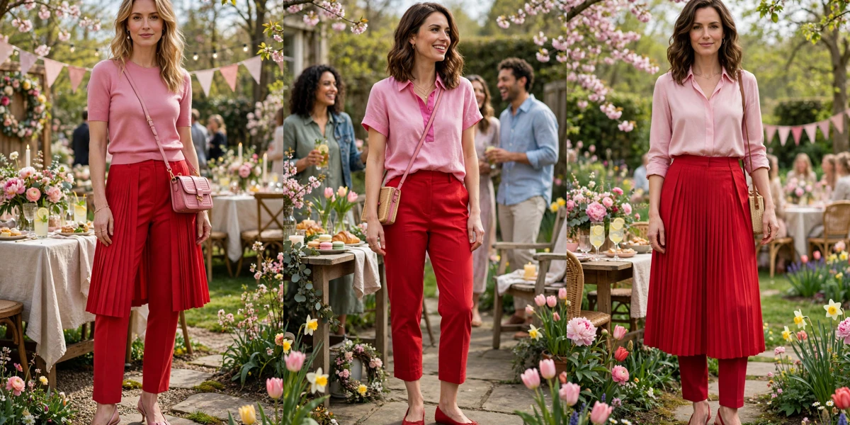 38 Pink and Red Colour Block Outfits for Spring That Are Fresh, Chic and Easy to Wear