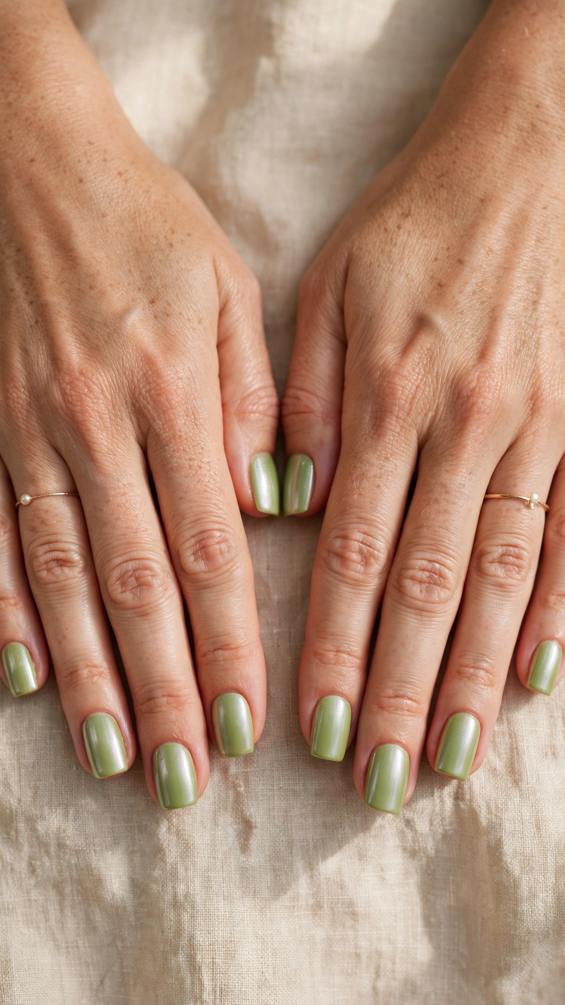 30 Pistachio Green Glazed Nails for March Everyday Wear That Are Fresh, Chic and Easy to Wear 6 Square Pistachio Green Glazed Nails with a pearl-glazed finish and a delicate shine
