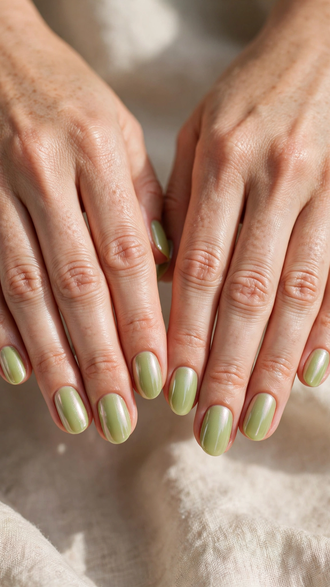 30 Pistachio Green Glazed Nails for March Everyday Wear That Are Fresh, Chic and Easy to Wear 11 Oval Pistachio Green Glazed Nails with a glazed finish and a pastel glow