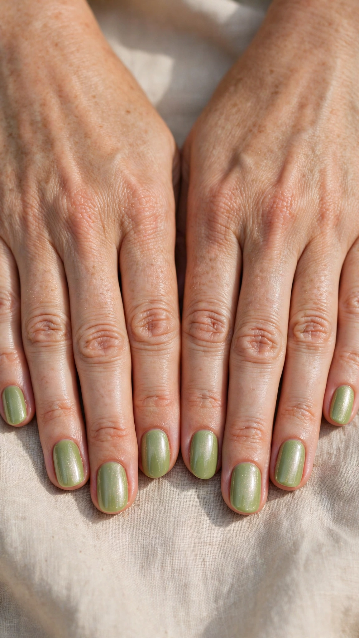 30 Pistachio Green Glazed Nails for March Everyday Wear That Are Fresh, Chic and Easy to Wear 16 Round Pistachio Green Glazed Nails with a glassy glazed finish and a subtle shimmer