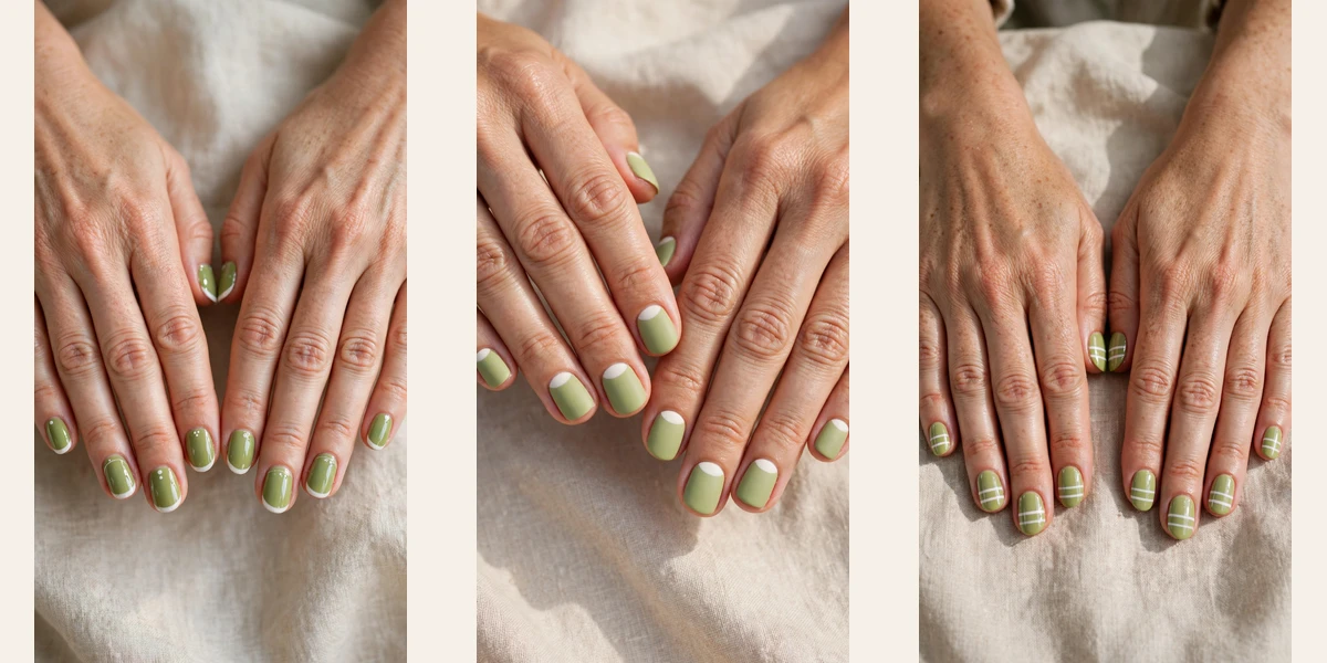 18 Pistachio Green Short Nails With White Accents for Spring Offices That Are Fresh, Chic and Easy to Wear