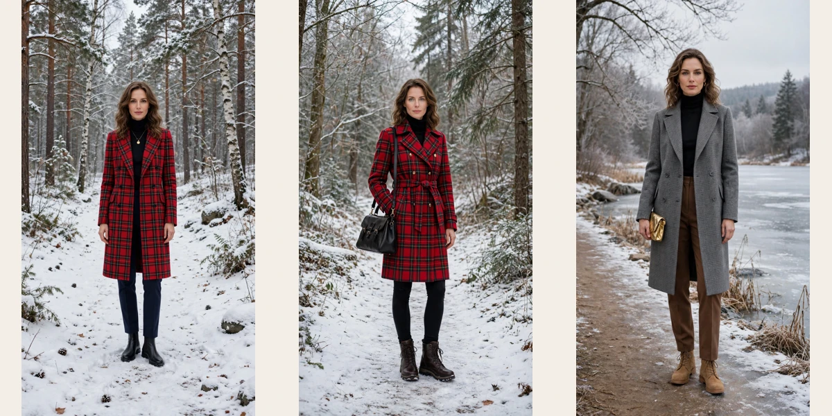 30 Plaid Coat Outfits for Winter Walks That Are Chic, Warm and Elegant