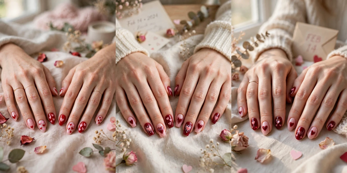 20 Red and Pink Heart Nail Designs for February Celebrations That Are Chic, Pretty and Easy to Wear