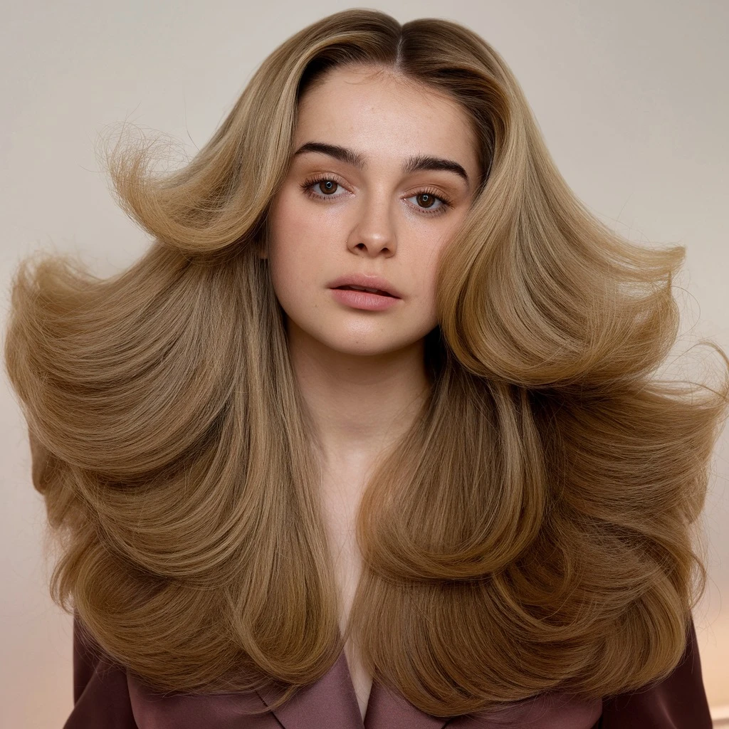 33 Retro Blowout Hairstyles for Long Hair with Flipped-Out Layers That Feel Bouncy, Flowing and Easy to Wear 12 Bouncy Long Blowout with Outward-Flicked Layers