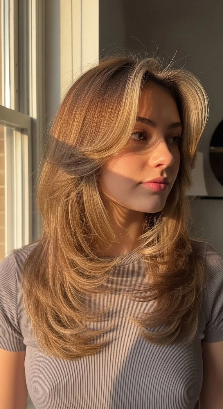 33 Retro Blowout Hairstyles for Long Hair with Flipped-Out Layers That Feel Bouncy, Flowing and Easy to Wear 16 Long Blowout with Flipped Layers for Winter Evenings