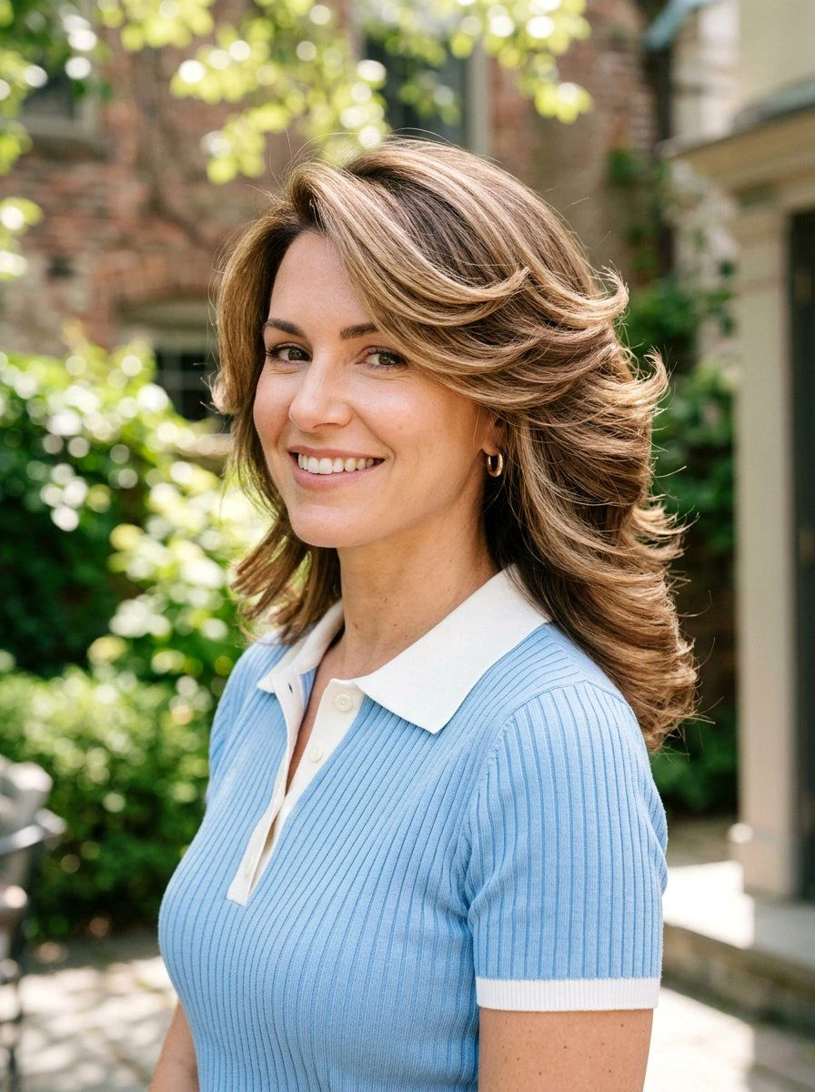33 Retro Blowout Hairstyles for Long Hair with Flipped-Out Layers That Feel Bouncy, Flowing and Easy to Wear 23 Long Blowout with Flipped Ends and a Glossy Finish