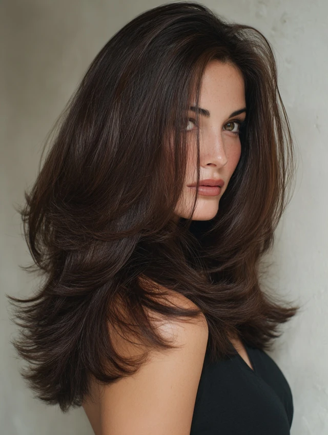 33 Retro Blowout Hairstyles for Long Hair with Flipped-Out Layers That Feel Bouncy, Flowing and Easy to Wear 27 Long Hair Blowout with Flipped Layers and Natural Movement