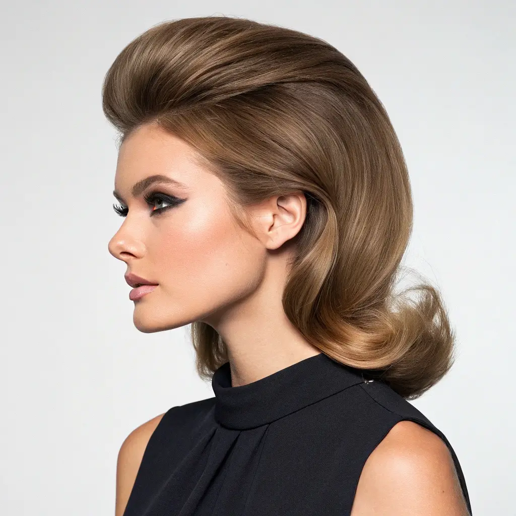 40 Retro Blowout Hairstyles for Medium Hair with an Off-Centre Part That Feel Bouncy, Polished and Easy to Wear 3 Off-Centre Blowout with Feathered Medium Layers