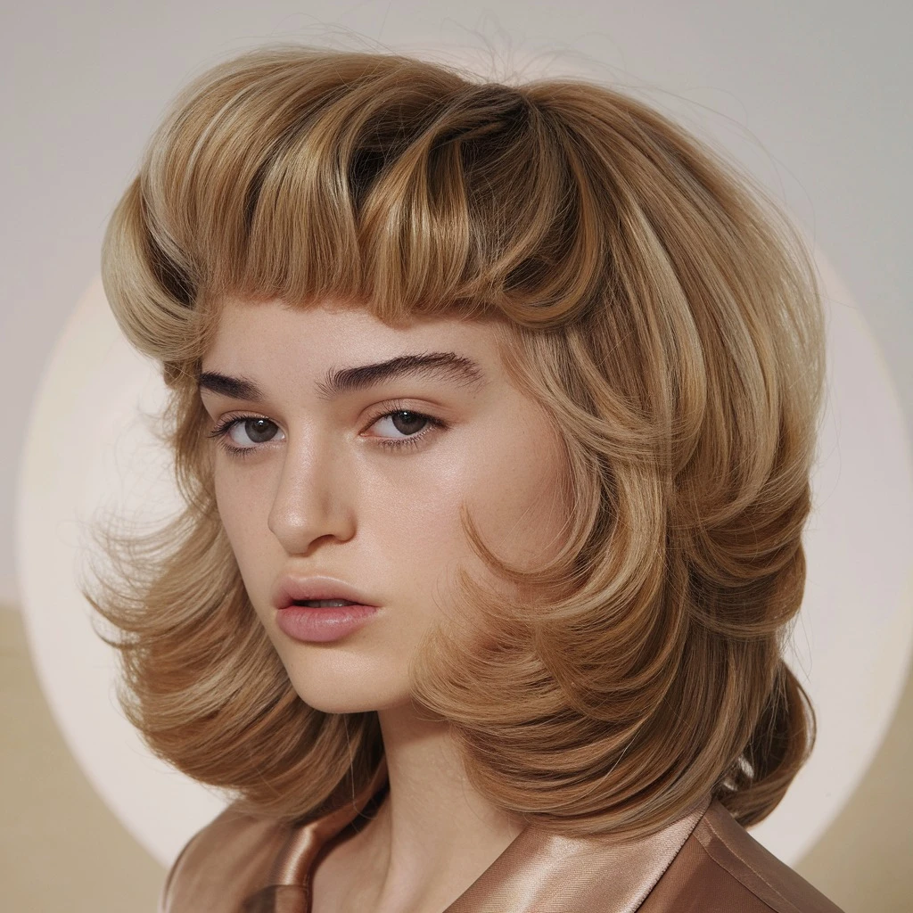 40 Retro Blowout Hairstyles for Medium Hair with an Off-Centre Part That Feel Bouncy, Polished and Easy to Wear 15 Soft Medium Waves with an Off-Centre Parting