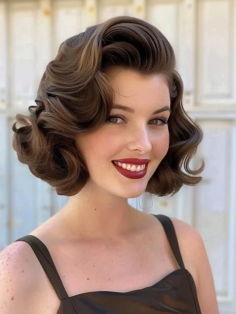 40 Retro Blowout Hairstyles for Medium Hair with an Off-Centre Part That Feel Bouncy, Polished and Easy to Wear 17 Medium Blowout with a Tousled Retro Texture