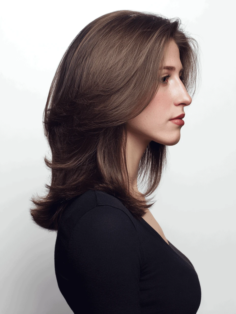 40 Retro Blowout Hairstyles for Medium Hair with an Off-Centre Part That Feel Bouncy, Polished and Easy to Wear 19 Medium Layered Blowout with Volume Through the Lengths